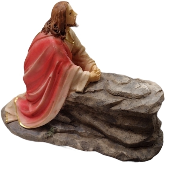 Jesus kneeling and praying in the garden figurine Statue with gold trim‎ - Picture 9 of 11